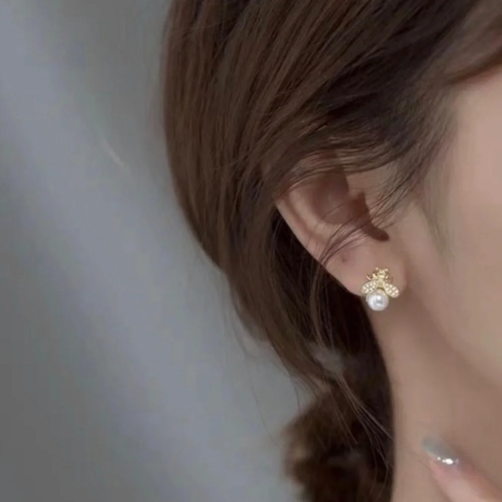 🐝 Bee Earrings Bee Earrings Bee Earrings Bee Earrings Bee Pearl stud Earrings - Picture 2 of 8